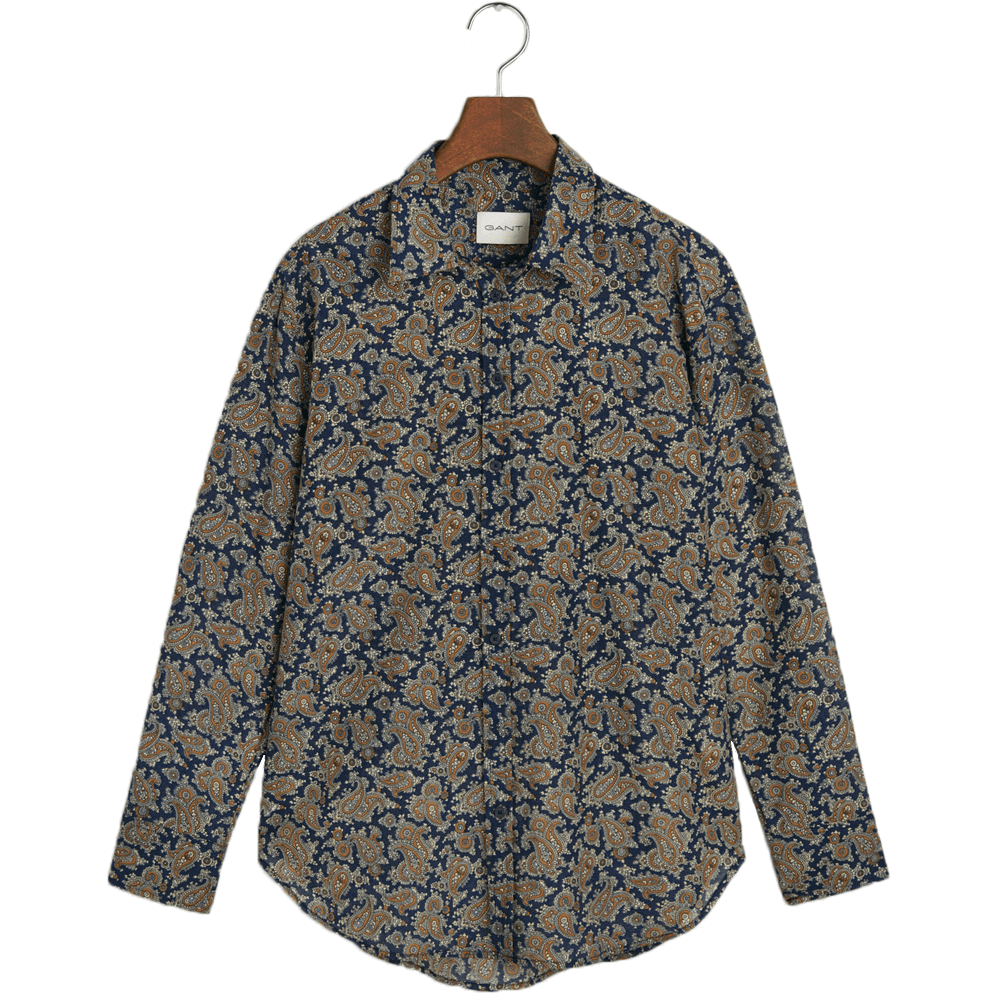 Gant Relaxed Fit Paisley Cotton Silk Shirt